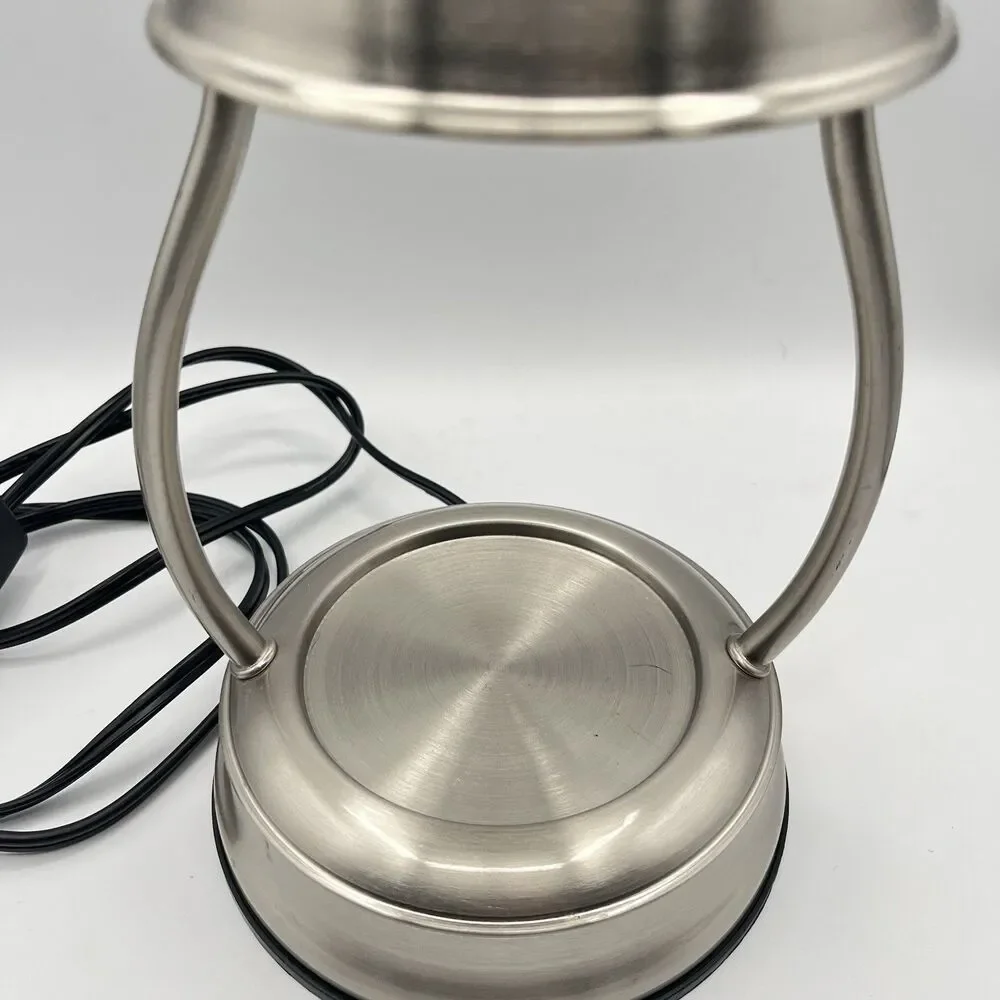 Hurricane Candle Warmers Etc Lantern Brushed Nickel 11” Tall (missing Handle)